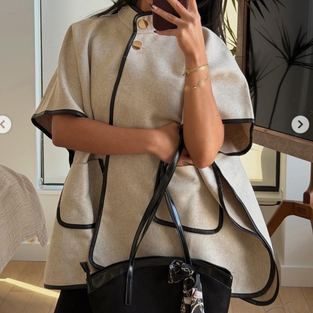 Rachel Zoe Wool Oversized Cape Jacket Size Small